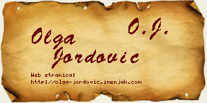Olga Jordović vizit kartica